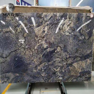 China Modern Professional Sapphire Blue Marble Crystal Wall Panel Luxury Natural Dream Stones Slab for sale