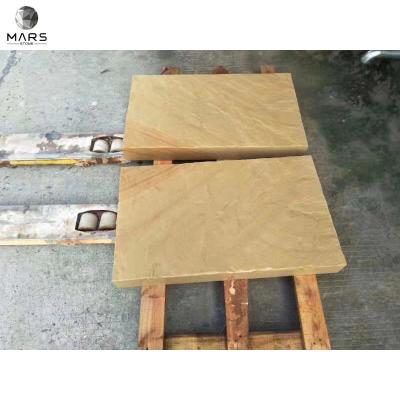 China Modern golden yellow natural sandstone tiles for exterior villa wall tile sandstone blocks price for sale