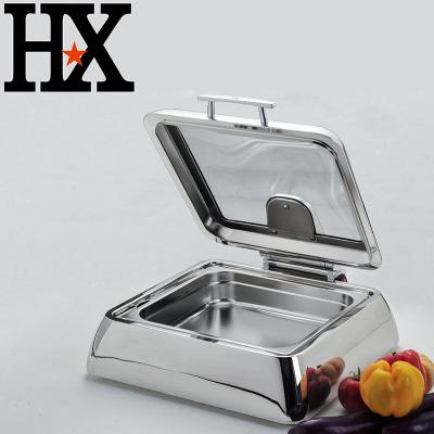 China Restaruant factory direct sales shake hotter ceramic electric hydraulic chafing dish with glass lid for sale