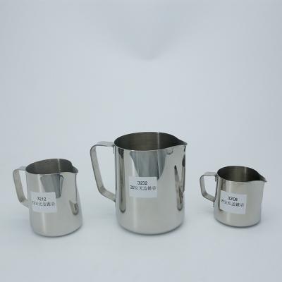 China Sustainable Small Jug For Italian Milk Stainless Steel Milk Frothing Pitcher Glass Milk Jug for sale