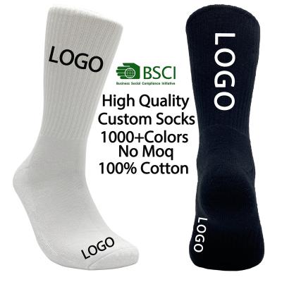 China Fashion Crew Quality Designer Fashion Crew Neck Embroidery Bamboo Compression Women Antibacterial Logo Printing Men's Custom Cotton Socks for sale