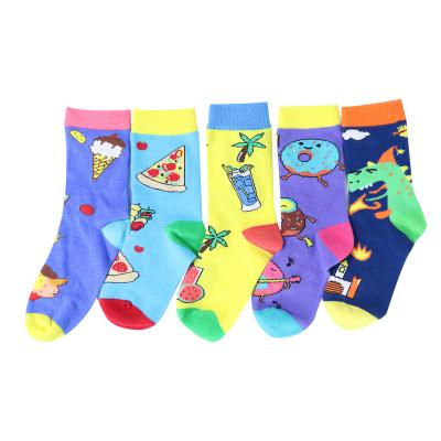 China Wholesale Colorful Happy Custom Logo Baby Fashion Cotton Children Kids Socks Antibacterial High Quality Socks for sale