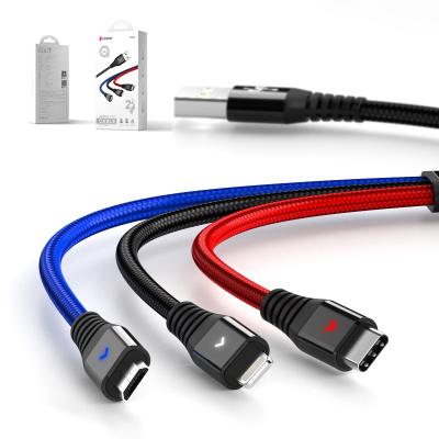 China MP3 / MP4 Player 3 in 1 USB Cable Fast Charging Braided Universal USB Cable For Mobile Phone for sale