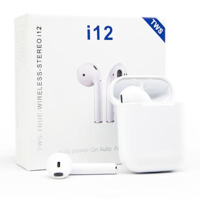 China Hot sales I12 portable earbuds of TWS (true wireless stereo) mini tws earphone wireless blue tooth earbuds for sale