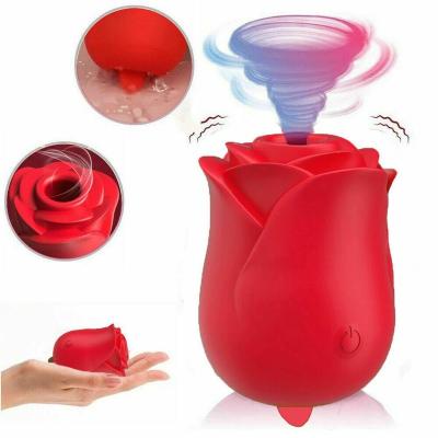 China Silicone Rechargeable Vibrator Sucking Vibrator Suction Clit Clit Sucker Nipple Stimulator Clitoral Sex Toys Rose Red Vibrator For Women Sex for sale