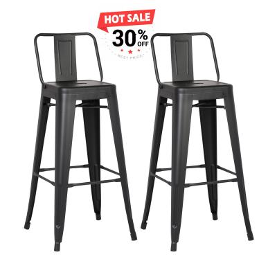 China Sturdy and durable high back metal barstool stackable hot sale bar stool chair barstool chairs with back for sale