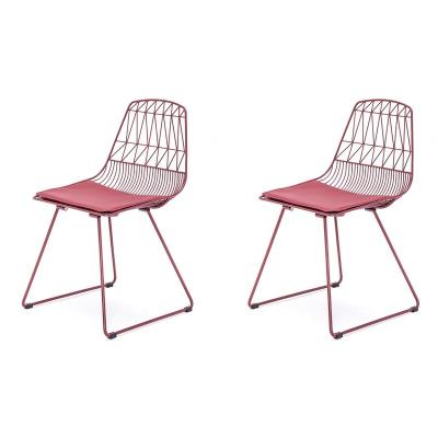 China Convertible High Quality Durable Outdoor Leisure Dining Chairs Iron Metal Wire Chair for sale