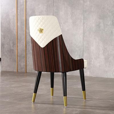 China Contemporary Luxury Leather American Postmodern Minimalist Home Restaurant Living Room Hotel Restaurant High End Custom Dining Chair for sale