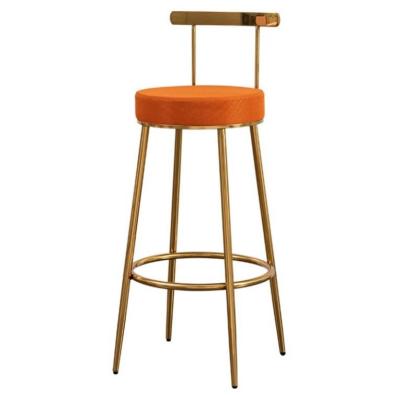 China Retro Mod Foldable Modern Luxury Bar Stool Velvet Upholstery Counter Dining High Bar Chair For Party Event Club for sale