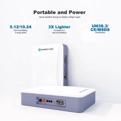 China High Voltage Lithium Battery Pack LiFePO4 Rechargeable Home Energy Storage System Solar Battery For House Use 5KWH/10KWH for sale