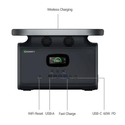 China Hot Selling Growatt Backup Solar Power FifeP04 INFINITY 1300 Wireless Charging Portable Power Station for sale