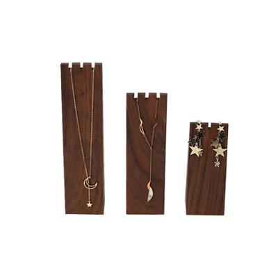 China Customized Wooden Walnut Set Jewelry Display Rack Necklace Bracelet Display Storage Props for sale