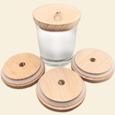 China Good Factory High Quality Beech Non-Refillable Sealing Wooden Lids Rope Covers For Glass Jars for sale