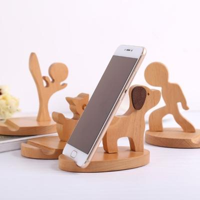 China Warehouse Adjustable Custom Beech Wood Phone Bracket for sale