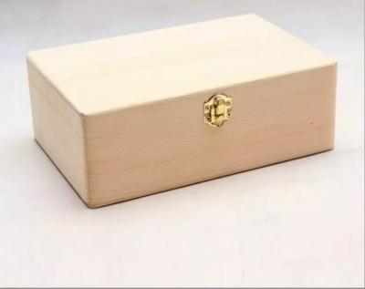 China Pine Handmade Rectangular Storage Wooden Box Without Lids Wooden Jewelry Box for sale