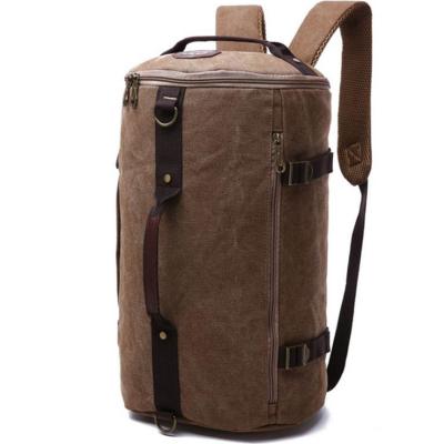 China Vintage Canvas 3-Ways Canvas Men Tote Weekend Travel Duffel Backpack Messenger Fully Protective Shoulder Bags Convertible Travel Hiking Rucksack for sale