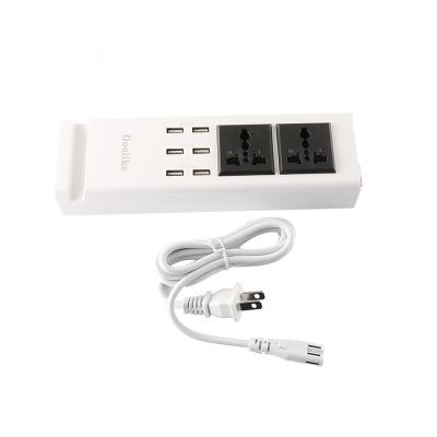 China 2018 High Quality Smart Power Strip Universal Convenient , 6 USB Power Socket With 2 Port Charger for sale