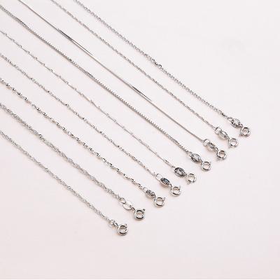 China Romantic S925 Sterling Silver Long Necklace 45cm Fashion Accessories Pendant With Silver Clavicle Chain for sale