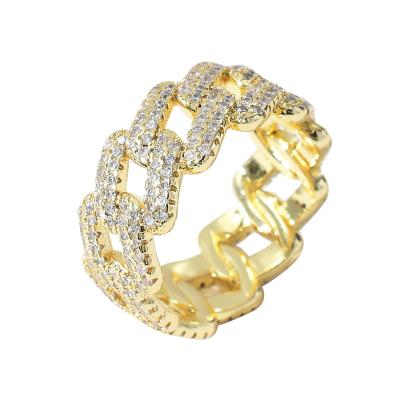 China TRENDY Hip Hop Ring For Men Star Zircon Ring Stylish Rap Fashion Accessories Chain Ring for sale