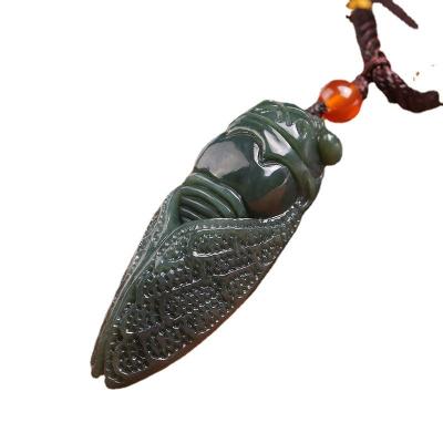 China Blockbuster CLASSIC Cicada Hetian Jade Necklace Male Jade Zodiac Pendant Gift for sale