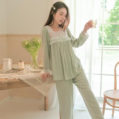 China QUICK-DRY palaces wrap pajamas two sets of beautiful spring female autumn princess wind melting new style home suit for sale