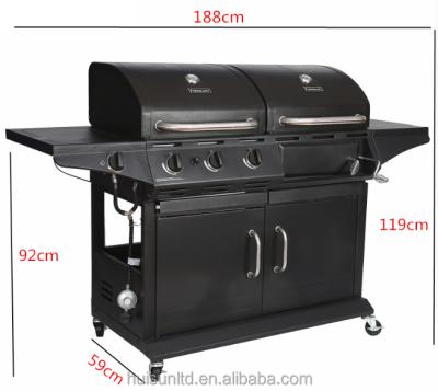 China Easily Assembled Liquid BBQ Cabinet Propane Grill Charcoal BBQ Grill Black for sale