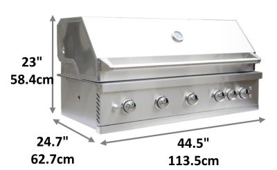 China Easily Assembled High Quality Built In Gas Barbecue 6 Burner Grill With LED Button Light for sale