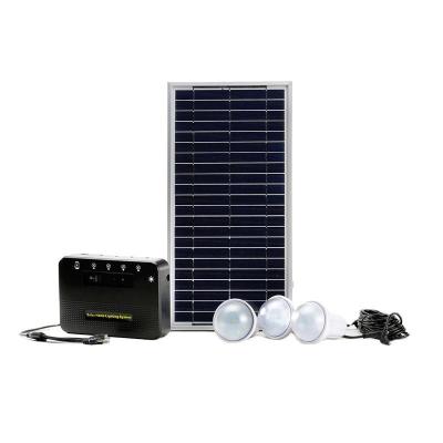 China Solar Panel Size 350*460*17mm Solar Light Kits With 4pcs Led Bulbs For Grid Lighting for sale