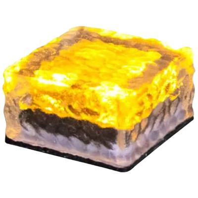 China 11X11X7 cm Tamaños lámpara solar LED exterior en forma de cubo de hielo para jardín de césped impermeable en venta