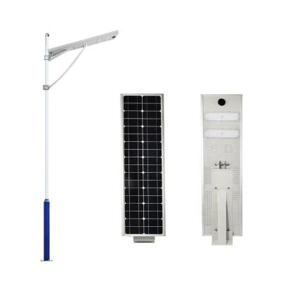 China 30W 40W 120W Todo en uno IP65 Batería de litio Alimentada por autolimpieza Luz solar de calle en venta