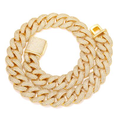 China Cuban Chunky Chain Necklace Iced Out Heavy Jewelry Durable Gold Hitter for sale