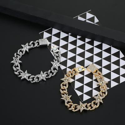 China New Arrival Hip Hop Star Cuban Link Bracelet Jewelry Durable Brass Gold Silver Chain for sale