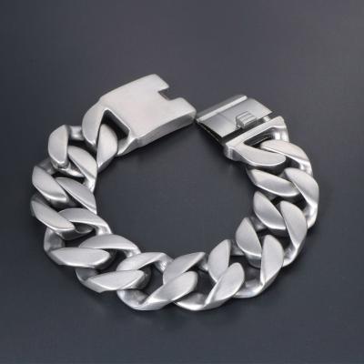 China New Arrival Fashion Hip Hop Durable Jewelry Bossy Thick Cuban Chain Stainless Steel Bracelet for sale