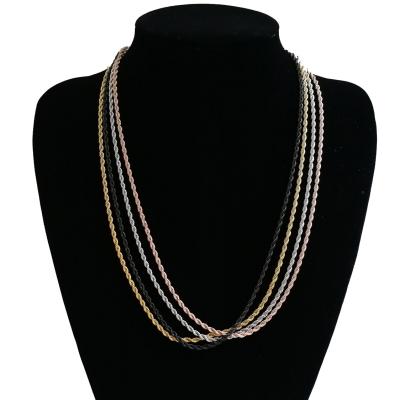 China CLASSIC 3mm Jewelry Stainless Steel Rope Chain Twist Chain Necklace for sale