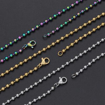 China CLASSIC 3Mm 316L Stainless Steel Hip Hop Ball Chain Bead Chain Base Necklace for sale