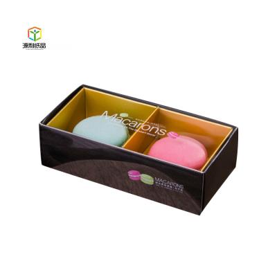 China Recycled Materials Custom Logo Food Cookie Packaging Drawer Sweet Macaroon Boxes With PVC Window for sale