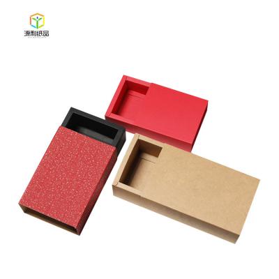 China High Quality Materials 350g Drawer Box Packaging Recycled Kraft Paper / Packing Box Mobile Phone Case for sale