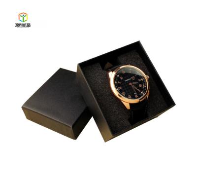 China Recycled Materials Watchbox Jewelry Glossy Paper Gift Set Watch Packaging Box Custom Logo for sale