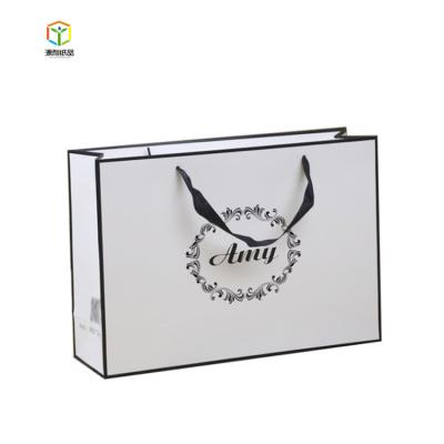 China Recycled Materials Wholesale China Manufacturer White Luxury Custom Printed Gift Shopping Paper Bag With Your Own Logo for sale