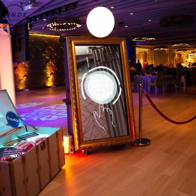 China Large 60 Inch Indoor Cheap Events Party Wedding Selfie Mirror Magic Photo Booth Machine With Printer for sale