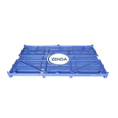 China China Manufacturer Customized Size Patent Certification 4-Way Collapsible Fork Type Collapsible Stainless Steel Metal Storage Pallet Cage for sale