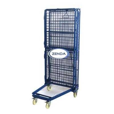 China Factory Outlet Stackable Durable Warehouse Carts Foldable Pallet Cages Storage Roll Container 500kg for sale