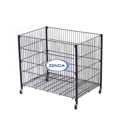 China Lightweight Mesh Trolley Cage With Powder Coated 50kg Steel Roll Loading 50kg Capacity Cheap Container High Tech for sale