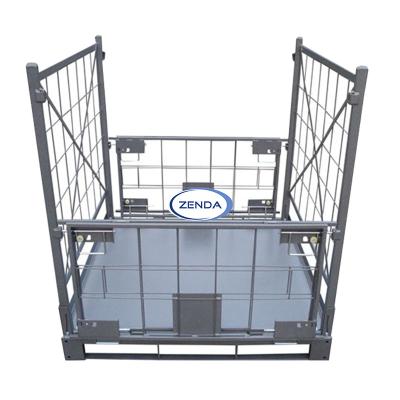 China Tech Team Stackable Foldable Wire Pallet Mesh Container Stillage Storage Rack Professional Steel Storage Box Customized for sale