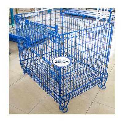 China High Quality Warehouse Folding Pallet Metal Supermarket Storage Collapsible Cage Without Wheels 50x100 (mm) for sale