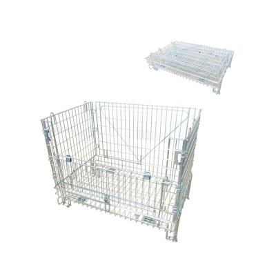 China Easy Installation 3-5years Heavy Duty Industrial Collapsible Storage Galvanized Stackable Steel Mesh Cages With One Year Warranty for sale