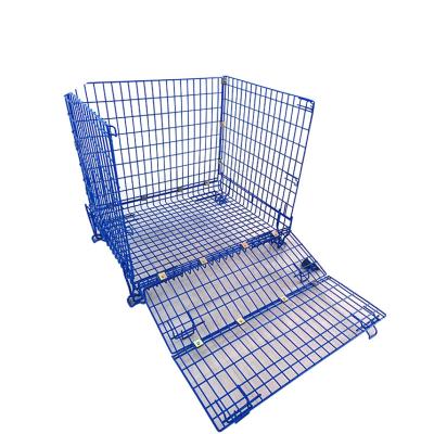 China Metal Storage Cage Wire Mesh Container With Pallet 50x100 (mm) for sale