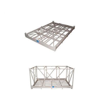 China Crafting Low MOQ 4 Way Foldable Wire Pallet Simple Faced Collapsible Pallets Cage Steel Mesh Box for sale