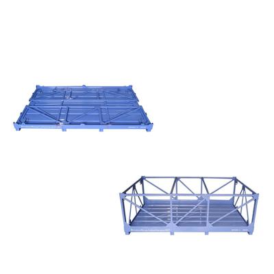 China Collapsible Stacking Pallet Stackable Industrial Folding Metal Used Steel Pallets Cage In Container for sale