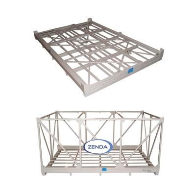 China Collapsible Foldable Metal Galvanized Steel Rack Pallet Cage Mobile Collapsible Tool Trolley Storage for sale